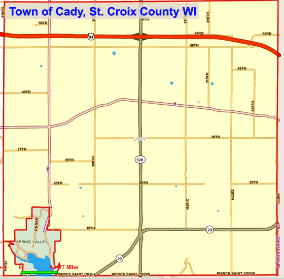Town of Cady Map